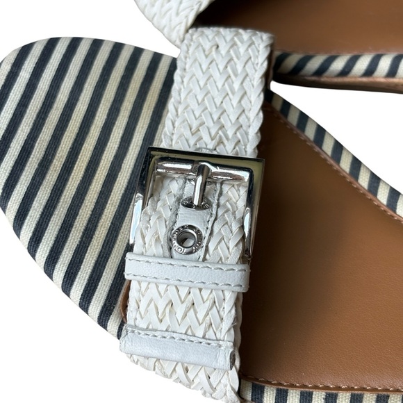 Sperry Top Sider Lynnbrook Low Wedge Sandals Size 9 Blue White Stripe Low Wedge - Picture 13 of 13